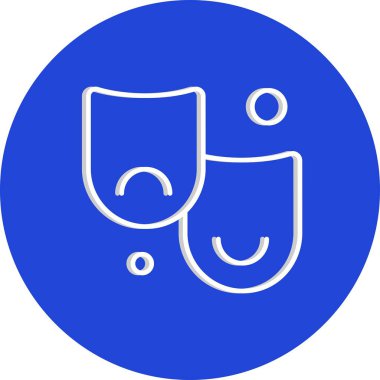 Vektör tiyatro maskeleri simgesi, vektör, illüstrasyon, sanat konsepti