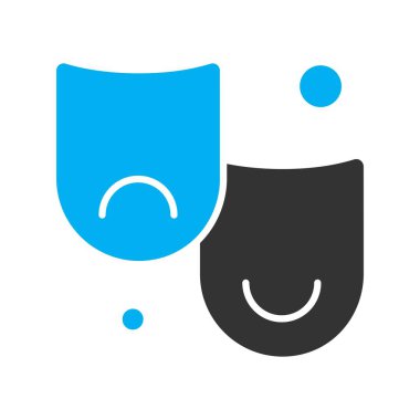 Vektör tiyatro maskeleri simgesi, vektör, illüstrasyon, sanat konsepti