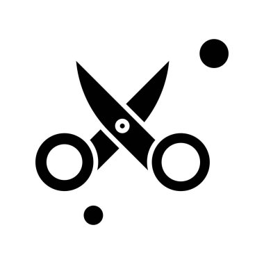  Makas Simgesinin Vektör illüstrasyonu