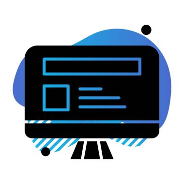  Vektör lcd monitörü Simge dijital resmi 