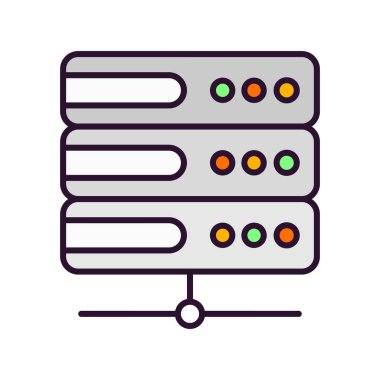 Vektör sunucu simgesi, vektör illüstrasyonu 