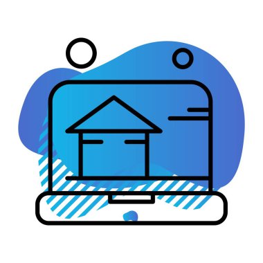 Vektör ev simgesi, vektör illüstrasyonu  