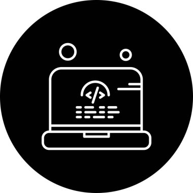 Vektör Laptop Simgesi, vektör illüstrasyonu  