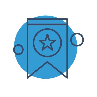  ödül düz simgesi, vektör illüstrasyonu