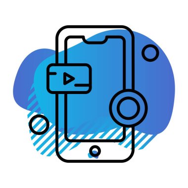 Vektör akıllı telefon simgesi, vektör illüstrasyonu  