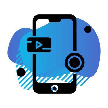 Vektör akıllı telefon simgesi, vektör illüstrasyonu  