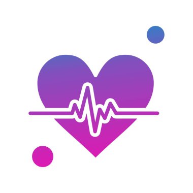  Vektör kalp atışı Ico, vektör illüstrasyonu