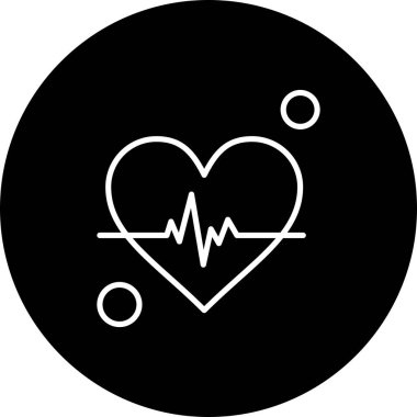  Vektör kalp atışı Ico, vektör illüstrasyonu