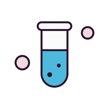  Test tübü simgesi, vektör illüstrasyonu
