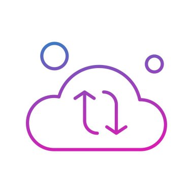  Vektör Bulut Simgesi, vektör illüstrasyonu 