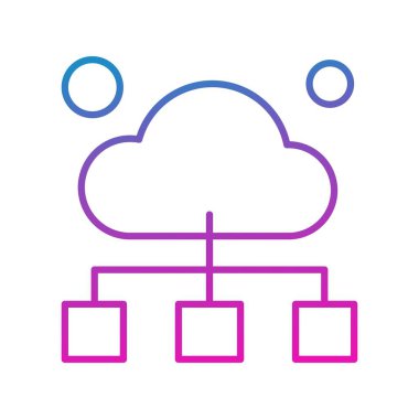  Vektör Bulut Simgesi, vektör illüstrasyonu 