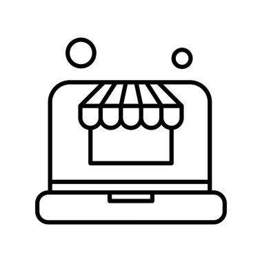 Vektör Laptop Simgesi, vektör illüstrasyonu  