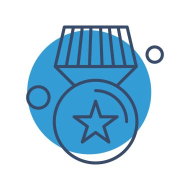  ödül düz simgesi, vektör illüstrasyonu