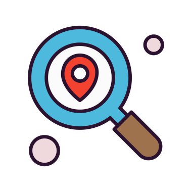 konum web simgesi, vektör illüstrasyonu