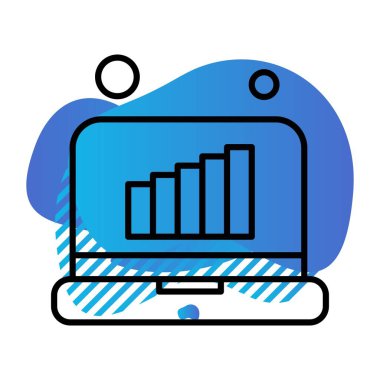 Vektör Laptop Simgesi, vektör illüstrasyonu  