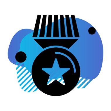  ödül düz simgesi, vektör illüstrasyonu