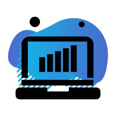 Vektör Laptop Simgesi, vektör illüstrasyonu  
