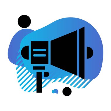  Vektör konuşmacı Simgesi, vektör illüstrasyonu  