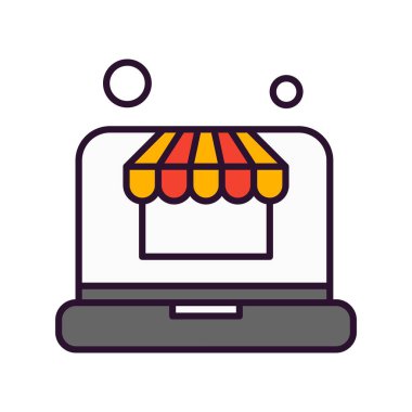 Vektör Laptop Simgesi, vektör illüstrasyonu  