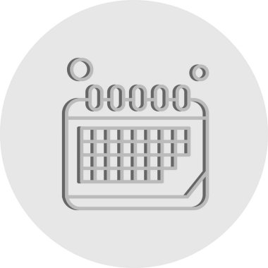  Vektör Takvim Simgesi, vektör illüstrasyonu  