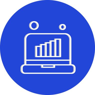 Vektör Laptop Simgesi, vektör illüstrasyonu  