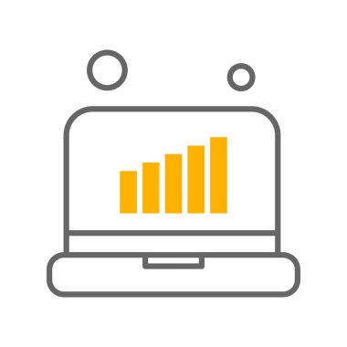 Vektör Laptop Simgesi, vektör illüstrasyonu  