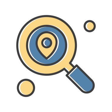 konum web simgesi, vektör illüstrasyonu