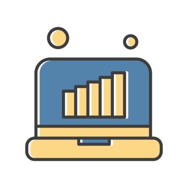 Vektör Laptop Simgesi, vektör illüstrasyonu  