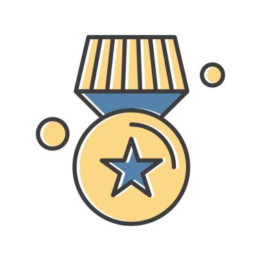  ödül düz simgesi, vektör illüstrasyonu