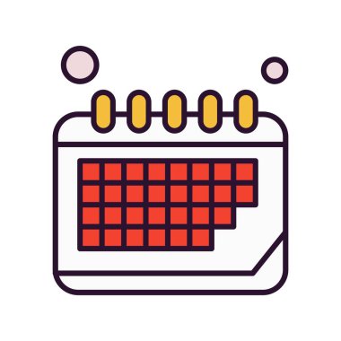  Vektör Takvim Simgesi, vektör illüstrasyonu  