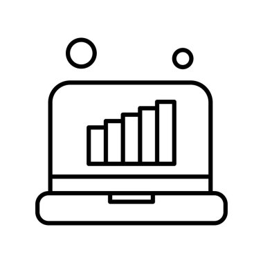 Vektör Laptop Simgesi, vektör illüstrasyonu  