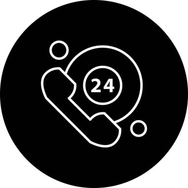 Vektör 24 saat uyarı simgesi