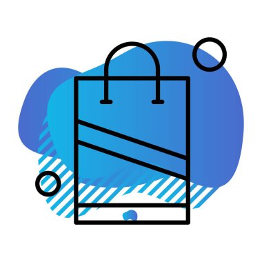 Alışveriş poşeti simgesinin vektör illüstrasyonu