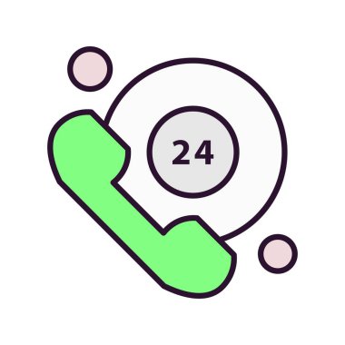 Vektör 24 saat uyarı simgesi