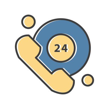 Vektör 24 saat uyarı simgesi