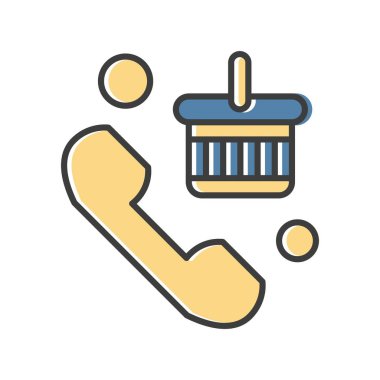 Vektör telefon simgesi, vektör illüstrasyonu  