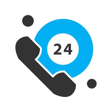 Vektör 24 saat uyarı simgesi