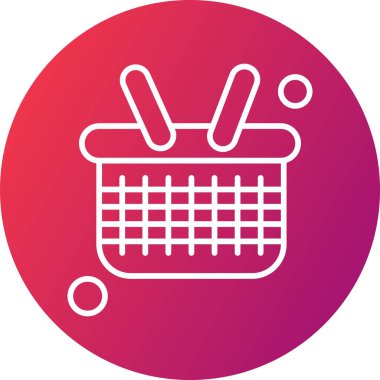  Vektör Sepeti Simgesi, basit web illüstrasyonu 