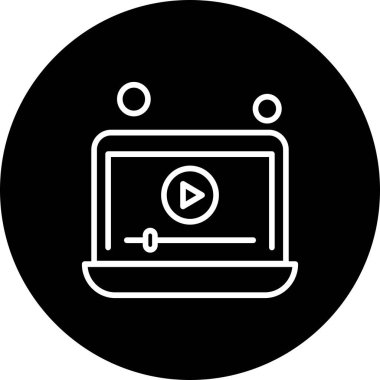 Vektör Laptop Simgesi, vektör illüstrasyonu  