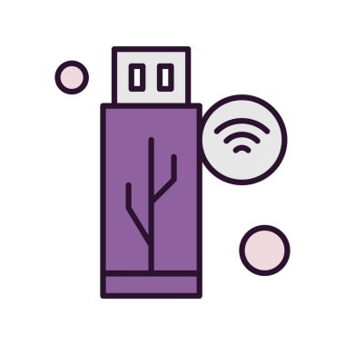 Nesnelerin internet konseptinin basit vektör simgesi