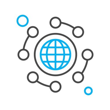 Vektör küresi simgesi, vektör illüstrasyonu