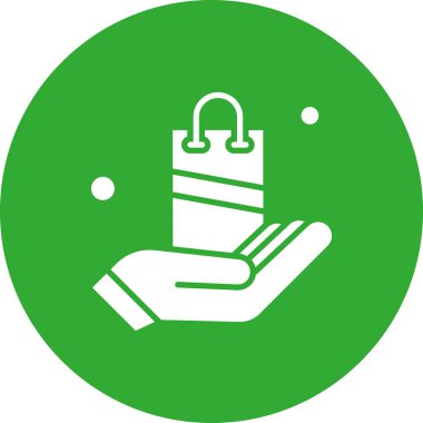 Alışveriş poşeti simgesinin vektör illüstrasyonu