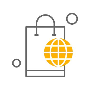 Alışveriş poşeti simgesinin vektör illüstrasyonu