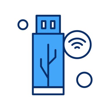 Nesnelerin internet konseptinin basit vektör simgesi