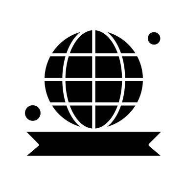 Dünya Düz Simgesi, Vektör illüstrasyonu