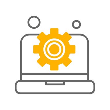 Vektör Laptop Simgesi, vektör illüstrasyonu  