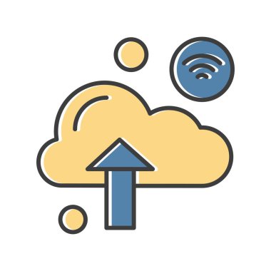 Nesnelerin internet konseptinin basit vektör simgesi