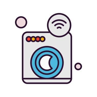 Nesnelerin internet konseptinin basit vektör simgesi