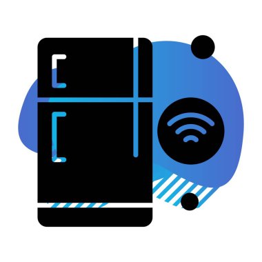 Nesnelerin internet konseptinin basit vektör simgesi