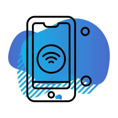 Nesnelerin internet konseptinin basit vektör simgesi